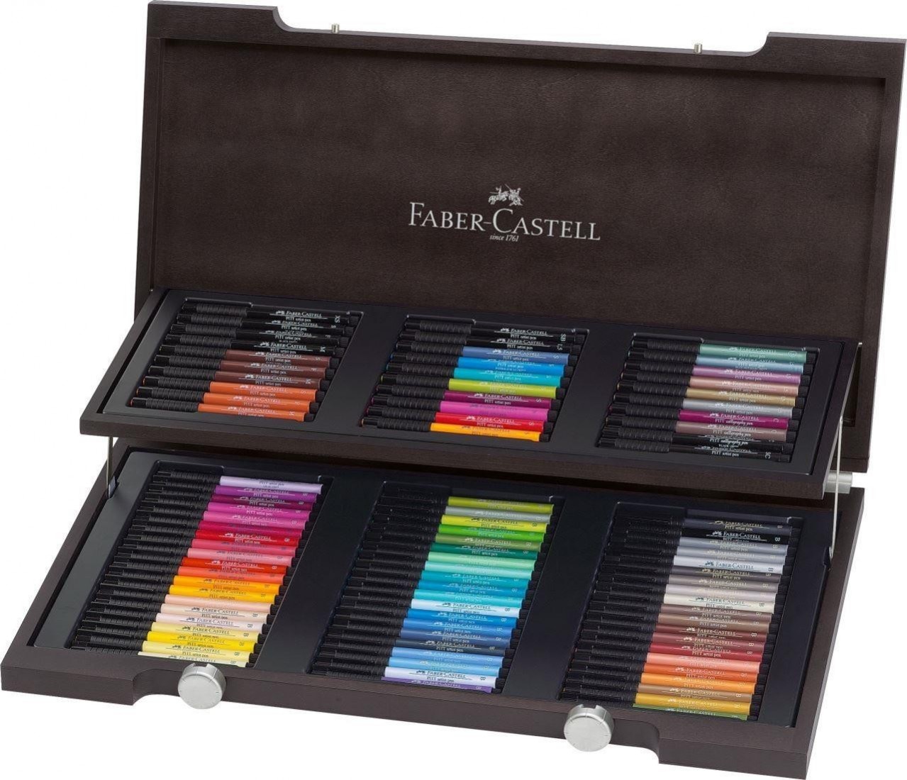 Faber Castell Pitt Artist Pen India ink pen, wooden case of 90 167400