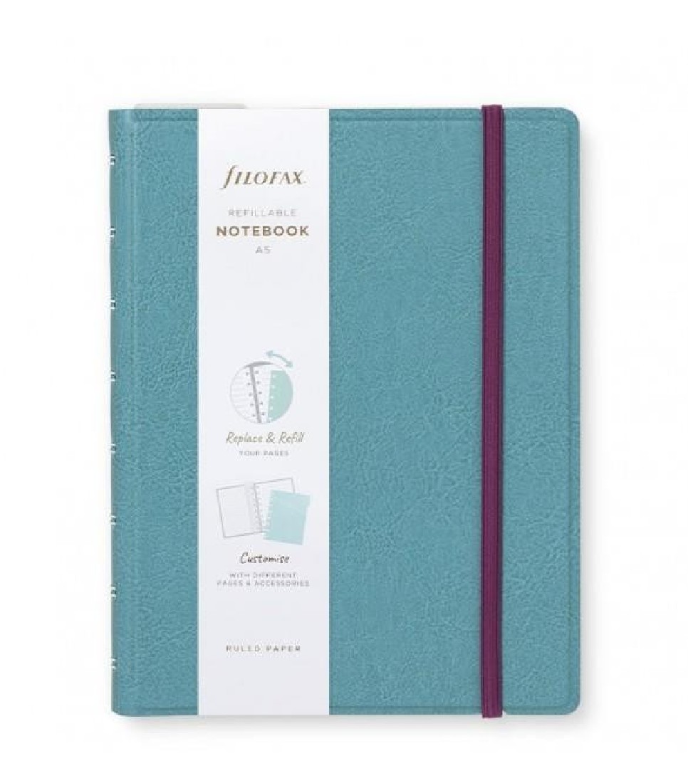 Filofax Notebook Refillable Ruled A5 Neutrals Teal, 179522
