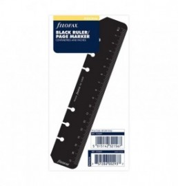 Filofax Refill Personal Ruler Page Marker Black 133609