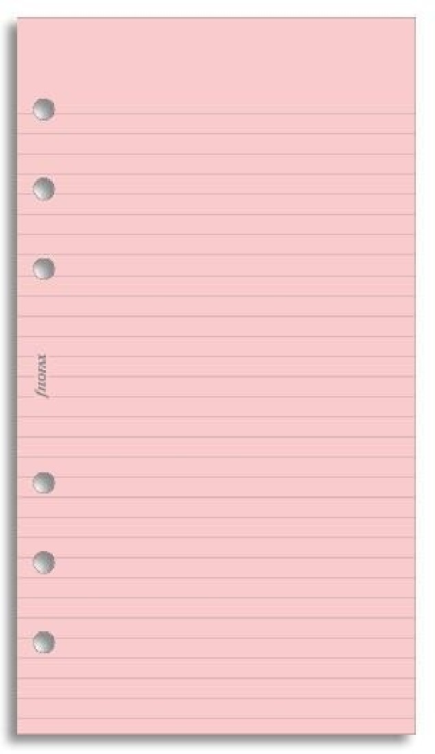 Filofax Refill Personal Pink Ruled Notepaper 133007