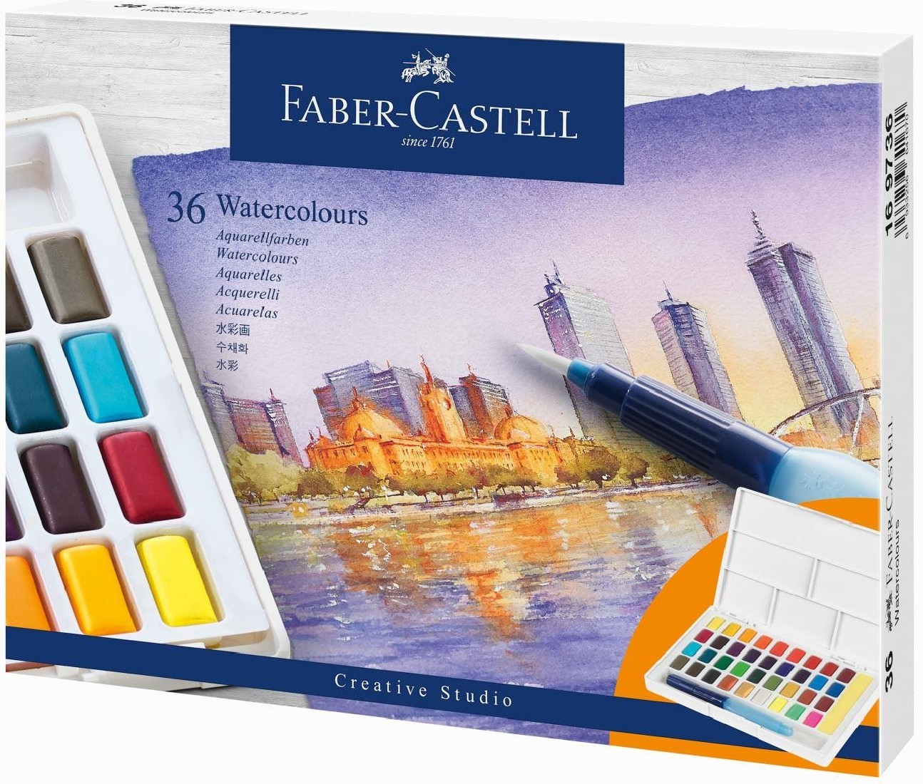 Faber Castell Watercolours in pans 36ct set,  169736