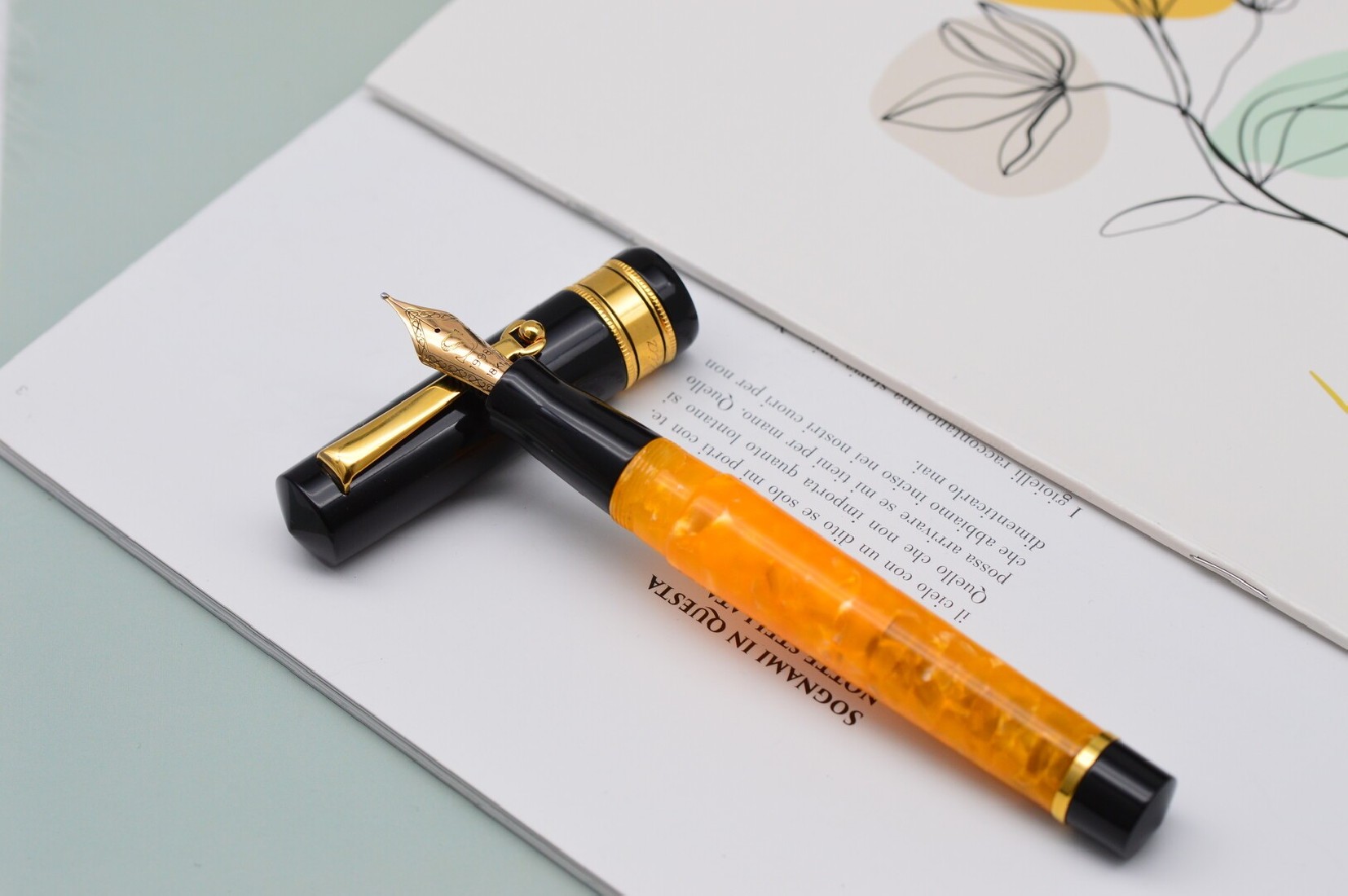 Santini Italia Libra Solaia GP  piston filler pen with ebonite feeder superflexy nib 18k