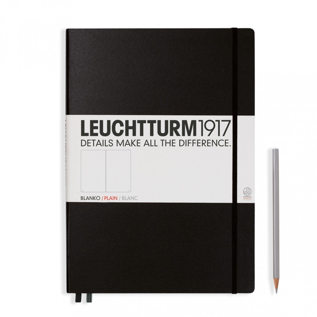 Leuchtturm 1917 Notebook A4 plus Black Plain Hard Cover
