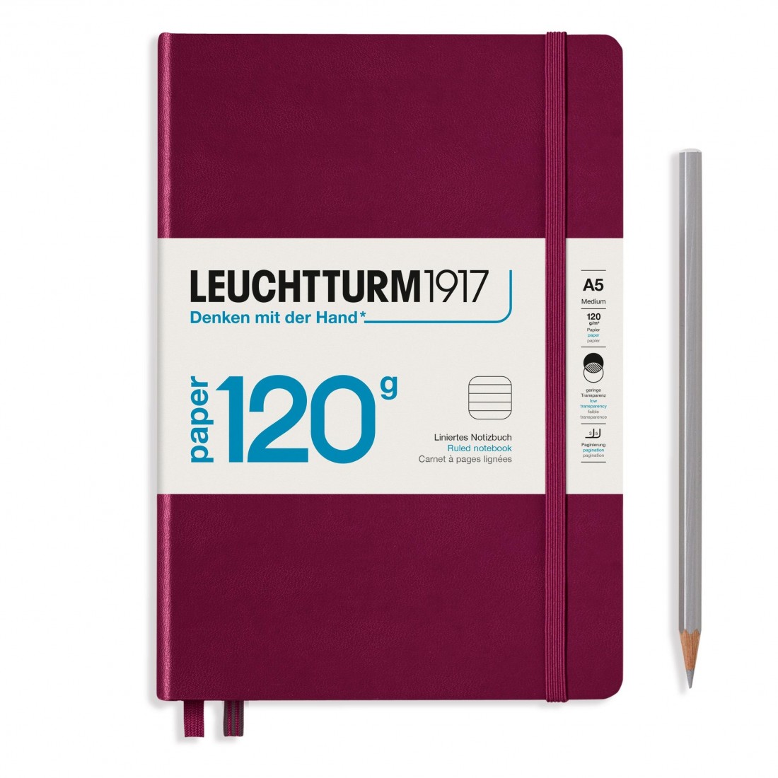 Leuchtturm 1917 Notebook A5 Edition 120g Port Red Ruled, Hard Cover