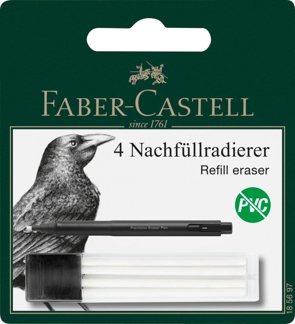 Faber Castell Replacement Erasers for Precision Eraser Pen 185697