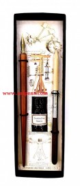 Francesco Rubinato art set LEVI/05 Leonardo da Vinci, wooden pen & pencil holder