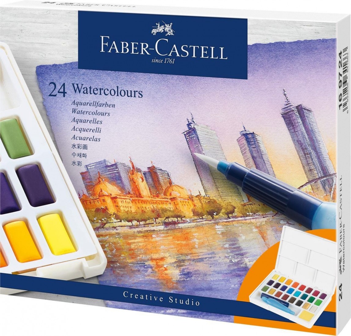 Faber Castell  Watercolours in pans 24 pieces set 169724