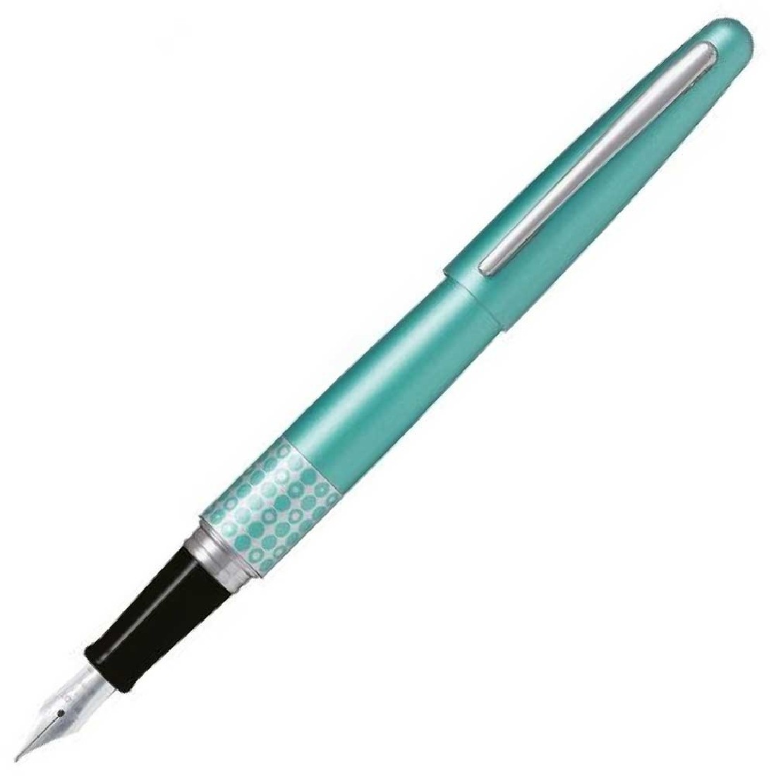 Pilot MR Retro Pop Collection, Fountain Pen, Metallic Light Blue, Dots Ring