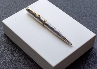 Pilot Sterling Silver 925 with gold trims Custom 74 ballpen BKK-3M5S-S