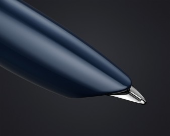 PARKER 51 MIDNIGHT BLUE RESIN CHROME TRIM FOUNTAIN PEN STEEL NIB