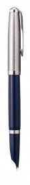 PARKER 51 MIDNIGHT BLUE RESIN CHROME TRIM FOUNTAIN PEN STEEL NIB