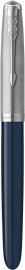 PARKER 51 MIDNIGHT BLUE RESIN CHROME TRIM FOUNTAIN PEN STEEL NIB