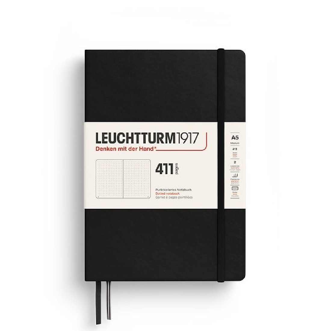 Leuchtturm 1917 Notebook A5 411p Black Dotted Hard Cover