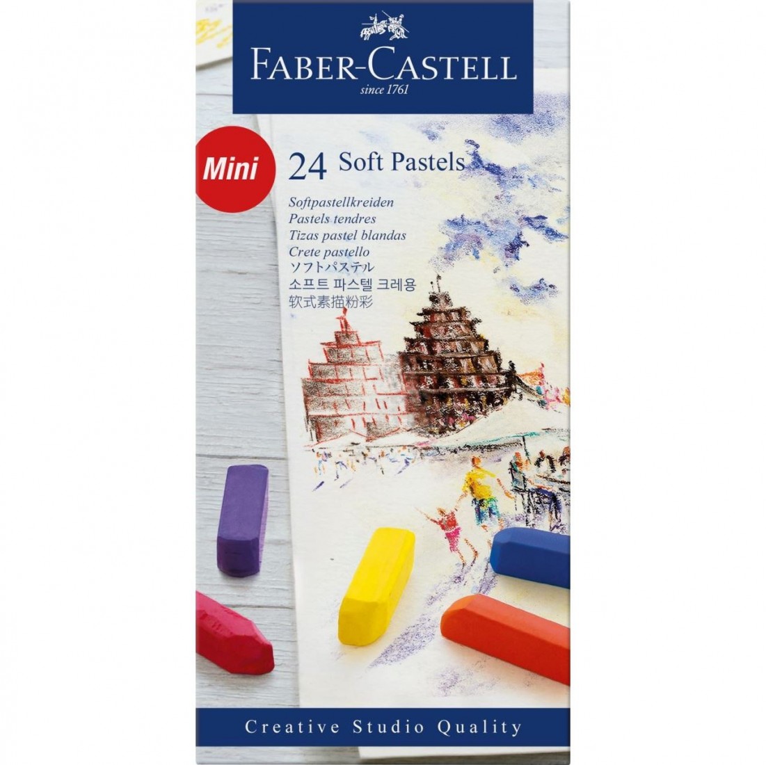 Faber Castell Soft pastels mini, cardboard wallet of 24 128224