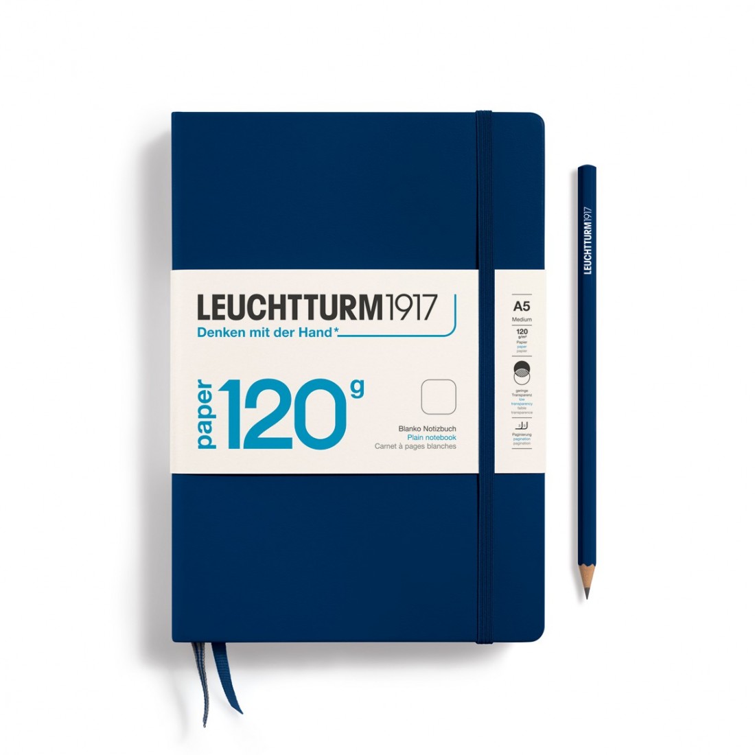 Leuchtturm 1917 Notebook A5 Edition 120g Navy Plain, Hard Cover