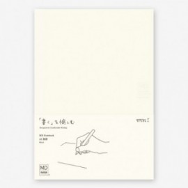 Midori MD Notebook A5 148x210 mm, 176 pages, glassine paper cover, Blank, Bookmark string, Label stickers, Thread-stitched book-binding 15293006