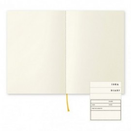 Midori MD Notebook A5 148x210 mm, 176 pages, glassine paper cover, Blank, Bookmark string, Label stickers, Thread-stitched book-binding 15293006