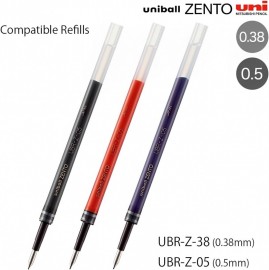 Uni Mitsubishi uniball ZENTO Flow Model Rollerball Pen, Anodized Aluminum Grip, Extra Fine 0.38mm, Water-Based Black Ink, Ultra-Smooth with Reduced Friction, Fluorite, (UBNZF38.8)