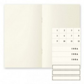 Midori MD Notebook Light B6 175x105mm, Blank, 3pcs pack, Label stickers, Saddle Stitched, 48 pages each, 15300006