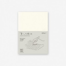 Midori MD Notebook A6 148x105 mm, 176 pages, glassine paper cover, Lined, Bookmark string, Label stickers, Thread-stitched book-binding (15288006) Midori