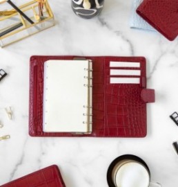 Filofax Organizer Leather Personal Crocodile Cherry 022702