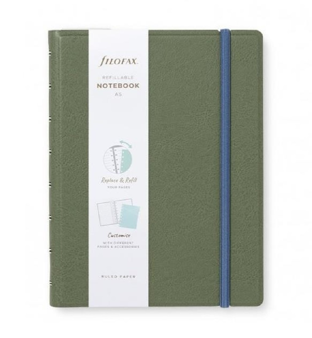 Filofax Notebook Refillable Ruled A5 Neutrals Jade, 179526