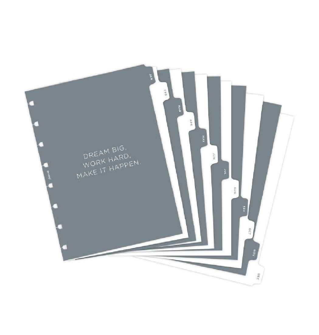 Filofax Refill A5 Notebook Minimal Monthly Dividers 132973