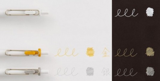 Uni Mitsubishi Gel Ballpoint Pen Uni-ball One 0.38 White, Gold, Silver 3-pack UMN-SC-38 WGS3C