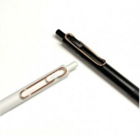 Uni Mitsubishi Zento 0.38mm ballpen, black ink, White UMN-SG-38.24 Rose Gold