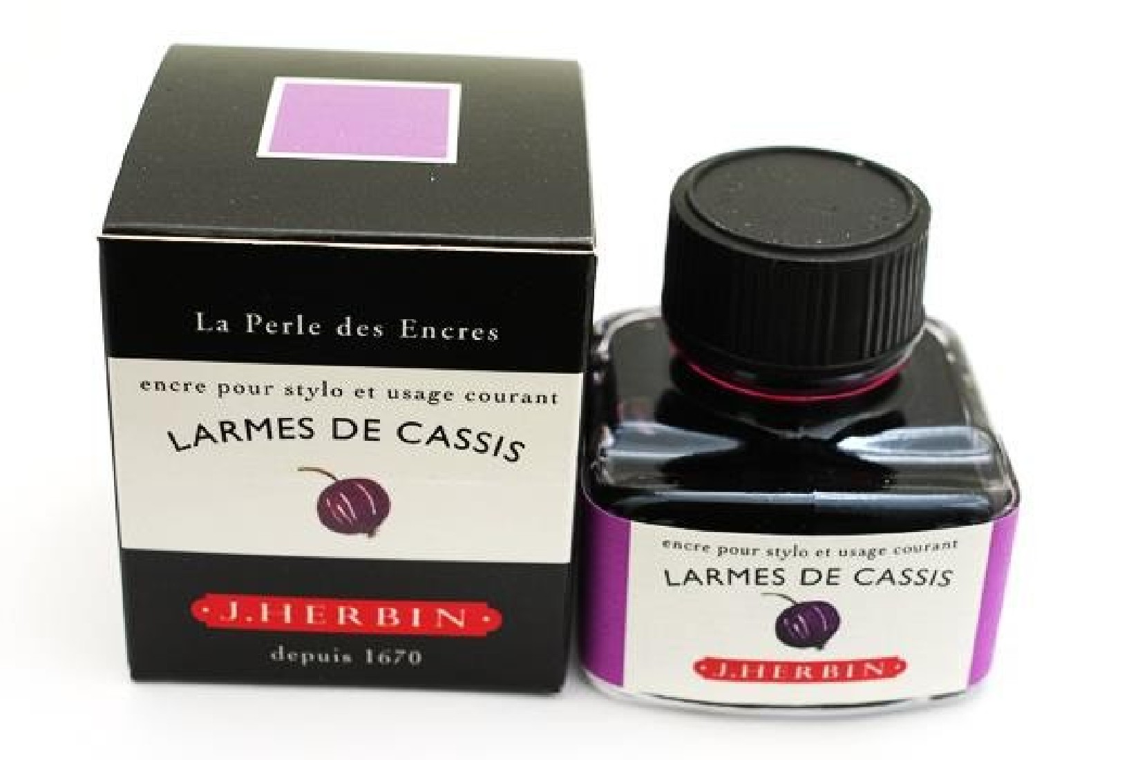 FOUNTAIN PEN INK 13078 LARMES DE CASSIS(TEARS OF BLACK CURRANT PURPLE) J.HERBIN