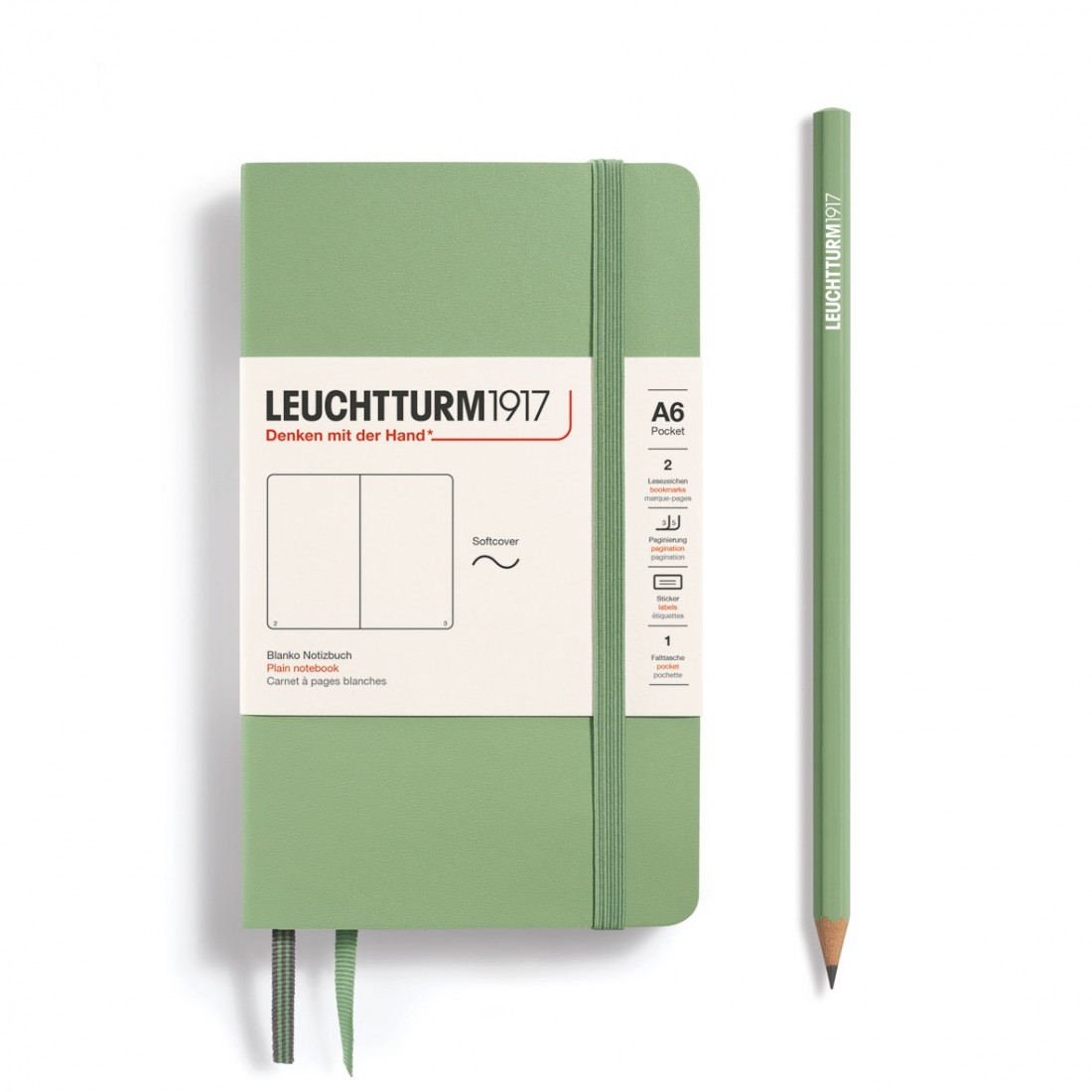 Leuchtturm 1917 Notebook A6 Sage Plain Soft Cover