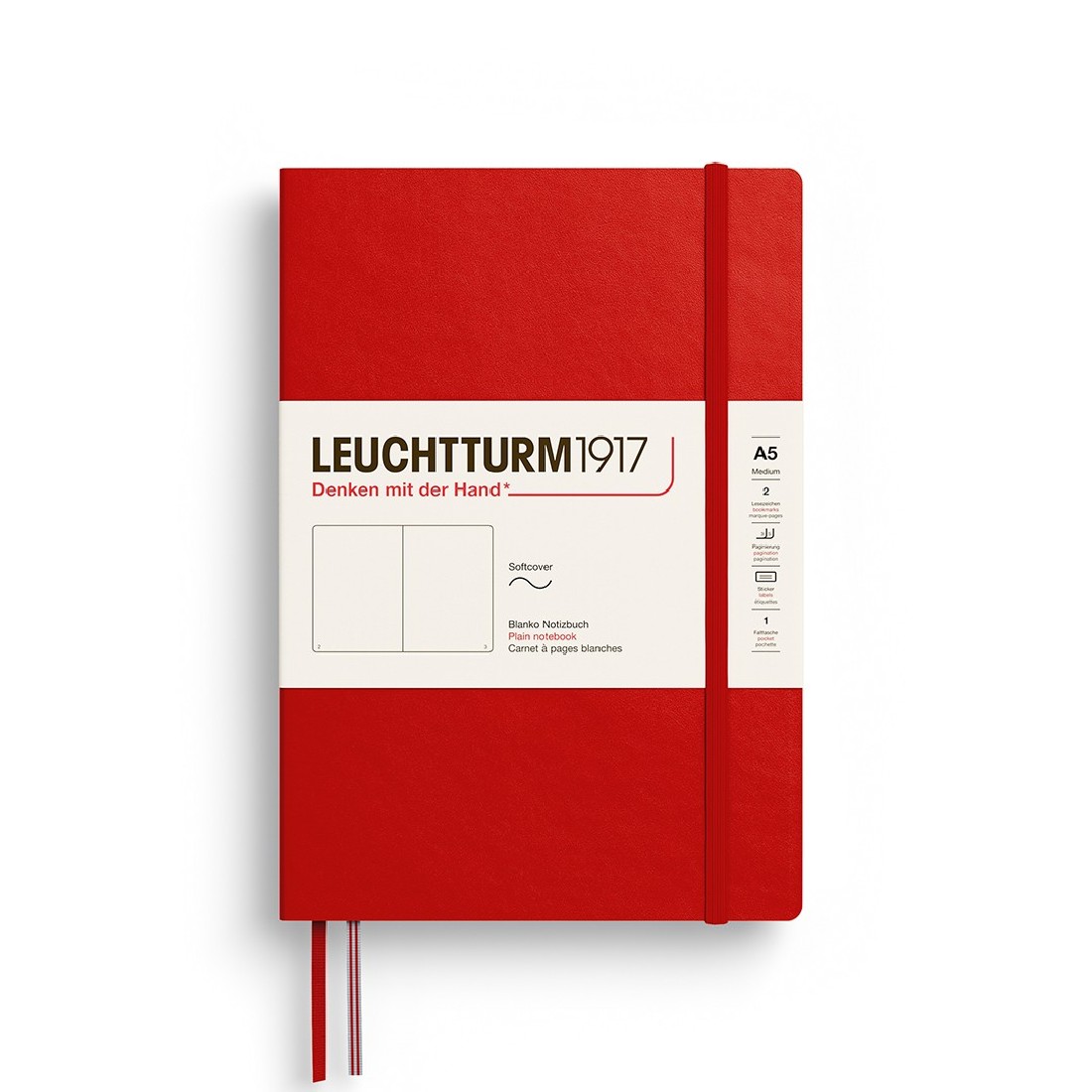 Leuchtturm 1917 Notebook A5 Cherry Red Plain Soft Cover