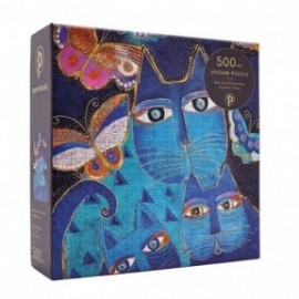 Jigsaw puzzle 500pcs, Blue Cats and Butterflies Paperblanks