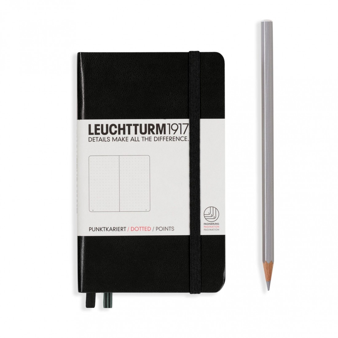 Leuchtturm 1917 Notebook A6 Black Dotted Hard Cover
