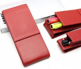 Lamy A316 Premium Leather Pen Case for 3 Pens Red