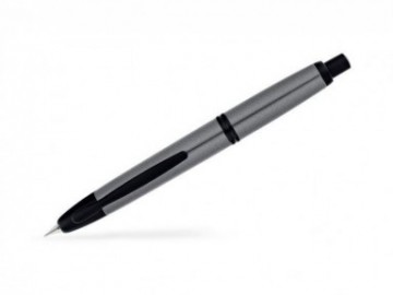 Pilot Capless (Vanishing point), Metallic - Black Matte Trim - Grey - Medium Nib Fountain Pen Pil