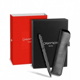 Caran DAche Ecridor black lines set ballpen with leather case 8902.010