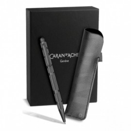 Caran DAche Ecridor black lines set ballpen with leather case 8902.010