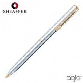 Sheaffer Agio Brushed Chrome Plate Finish  with 22K Gold Plate Trim Ballpoint Pen 453-2