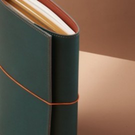 Paper Republic Le Trifold A5 Petrol Blue and Cognac