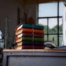 Paper Republic Le Trifold A5 Petrol Blue and Cognac