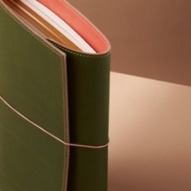 Paper Republic Le Trifold A5 Botany Green and Rustic Rose