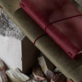 Paper Republic grand voyageur A4 stone grey leather journal.