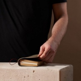 Paper Republic grand voyageur A4 stone grey leather journal.