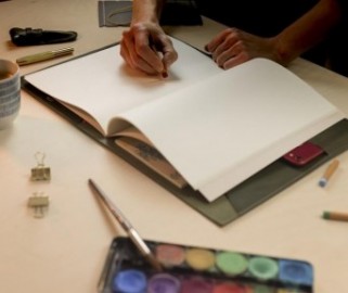 Paper Republic A4 Leather Portfolio Olive Green