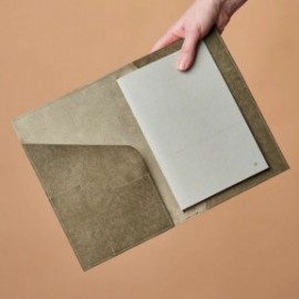 Paper Republic A4 Leather Portfolio Stone Grey Limited Edition.