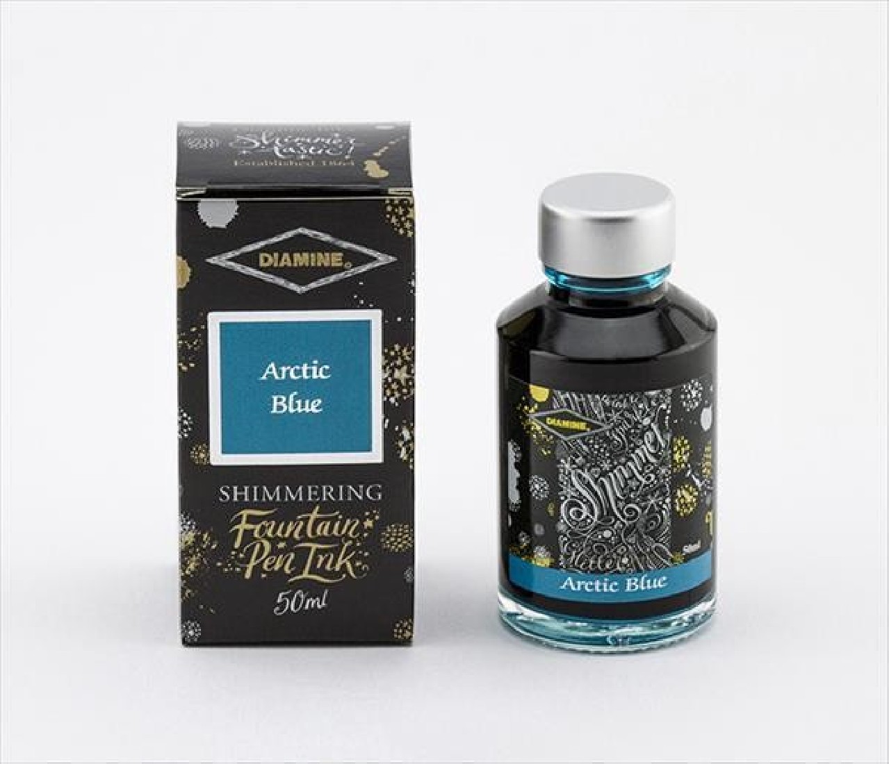 Diamine 50ml Arctic Blue Fountain pen shimmer ink bottle
