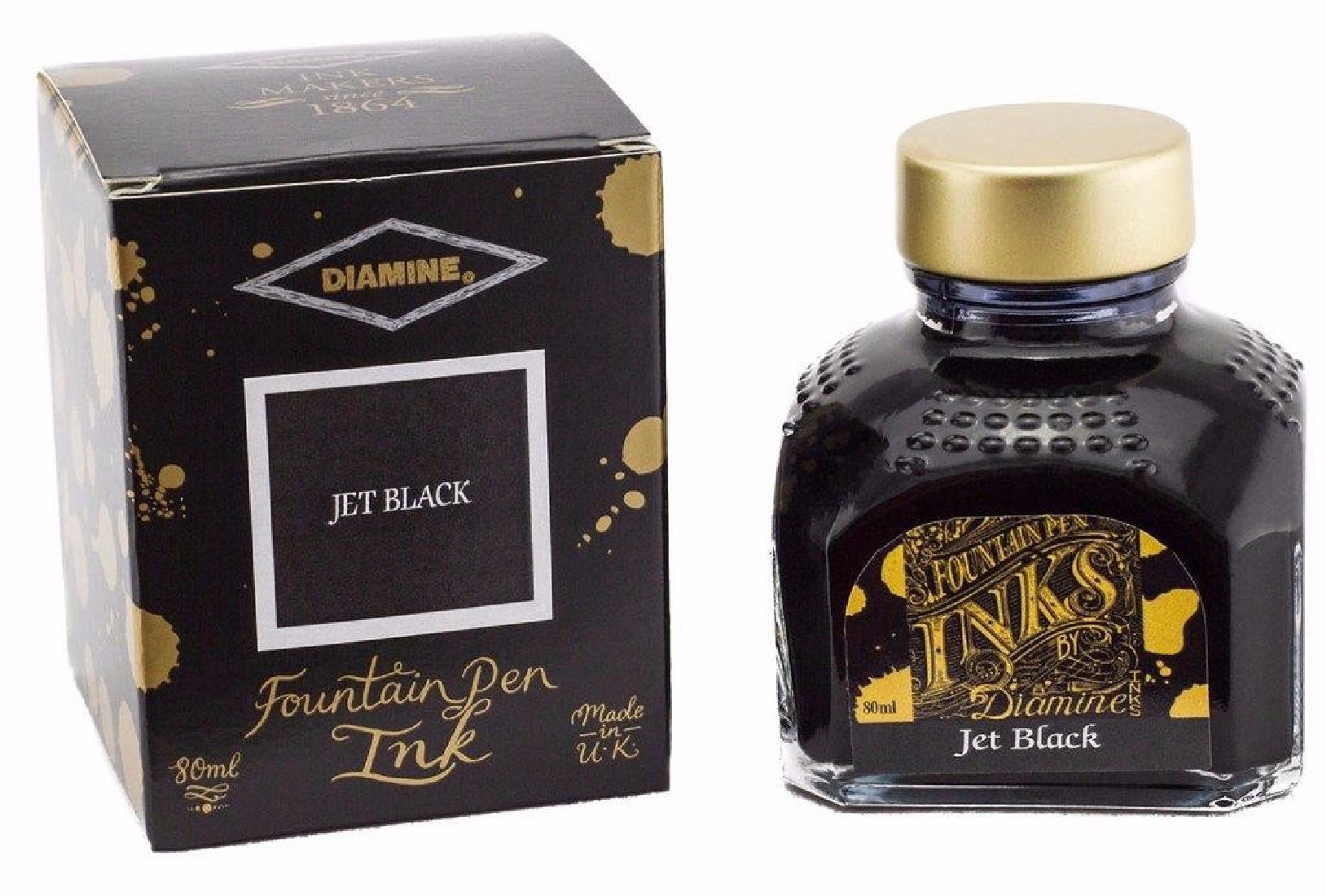 Diamine 80ml  Jet Black 001 Fountain pen ink bottle