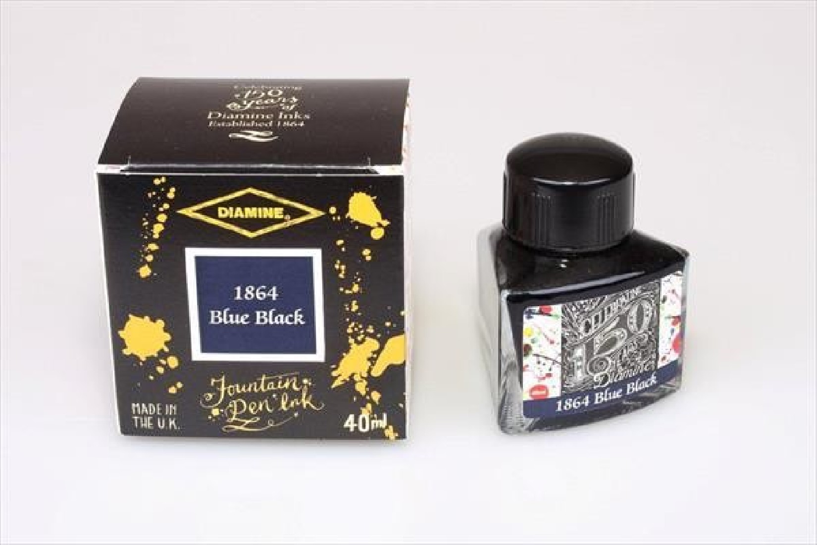 Diamine 40ml 1864 Blue Black 1101 150 years anniversary Fountain pen ink bottle