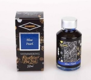 Diamine 50ml Blue Pearl Fountain pen shimmer ink bottle